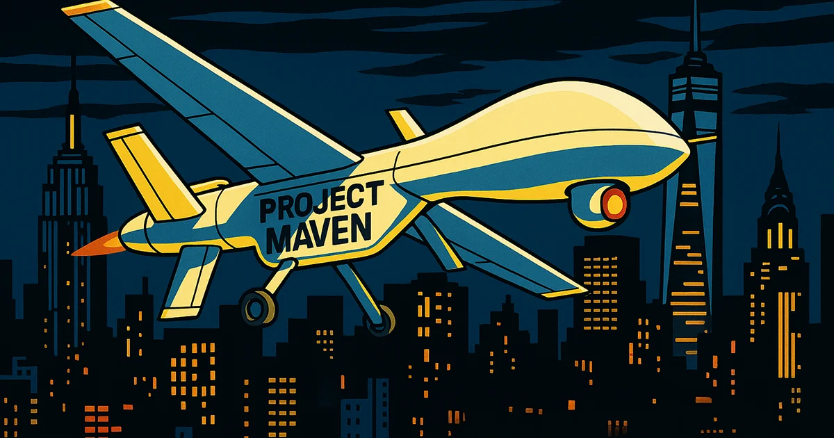 Eine Maven Drohne fliegt